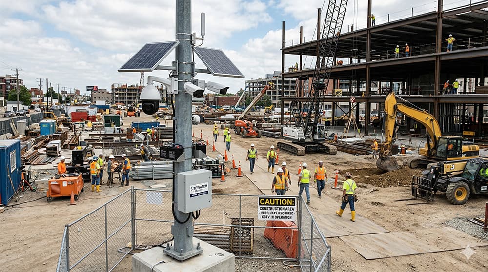 RadiusVision surveillance system deployed at an active construction site — the kind of field experience behind our blog content