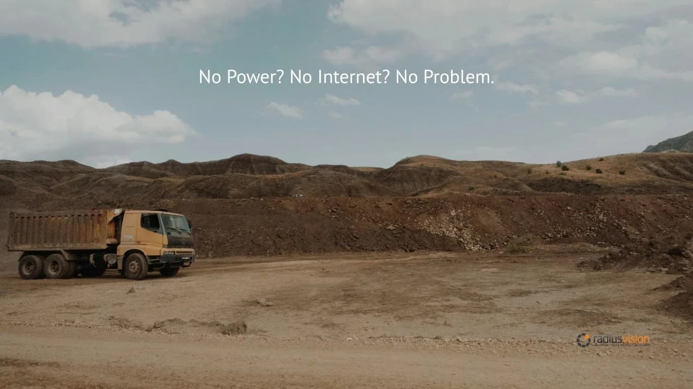 Construction site in a remote area with no power or internet infrastructure available