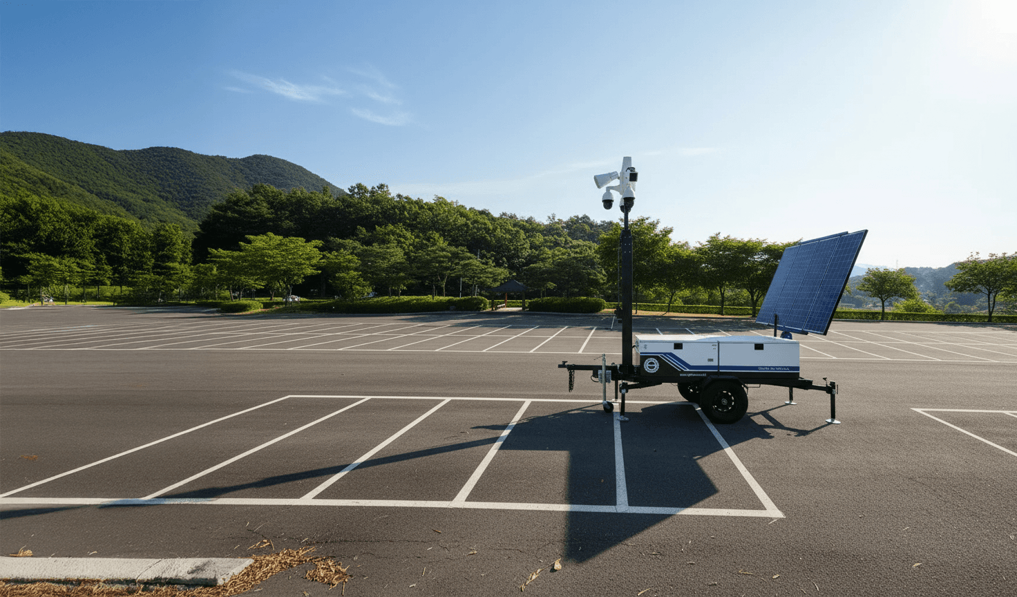 Mobile surveillance trailer with solar panel