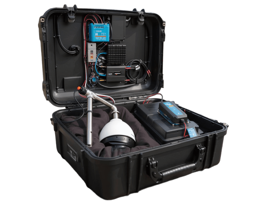 RadiusVision Rapid Deploy Kit in MIL-SPEC waterproof case open showing organized components