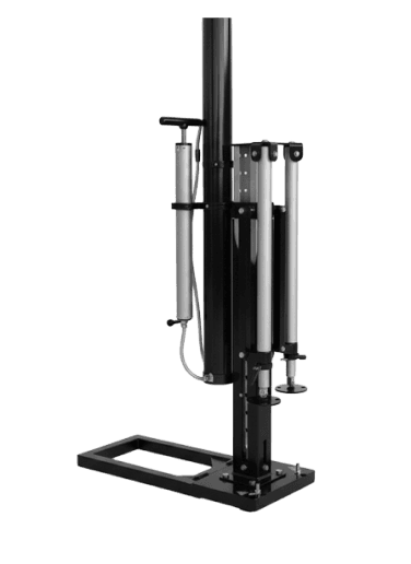 Drive-on Base Mount anchored by vehicle weight for windy conditions