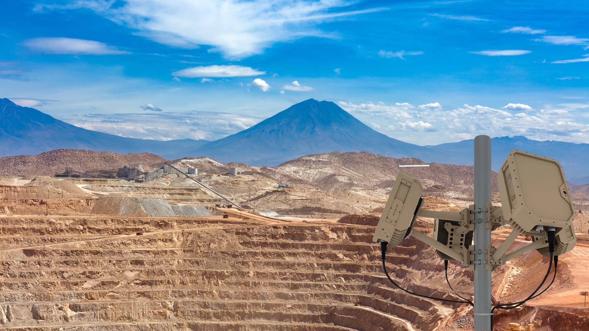 Radar-based perimeter protection system monitoring a remote mining operation