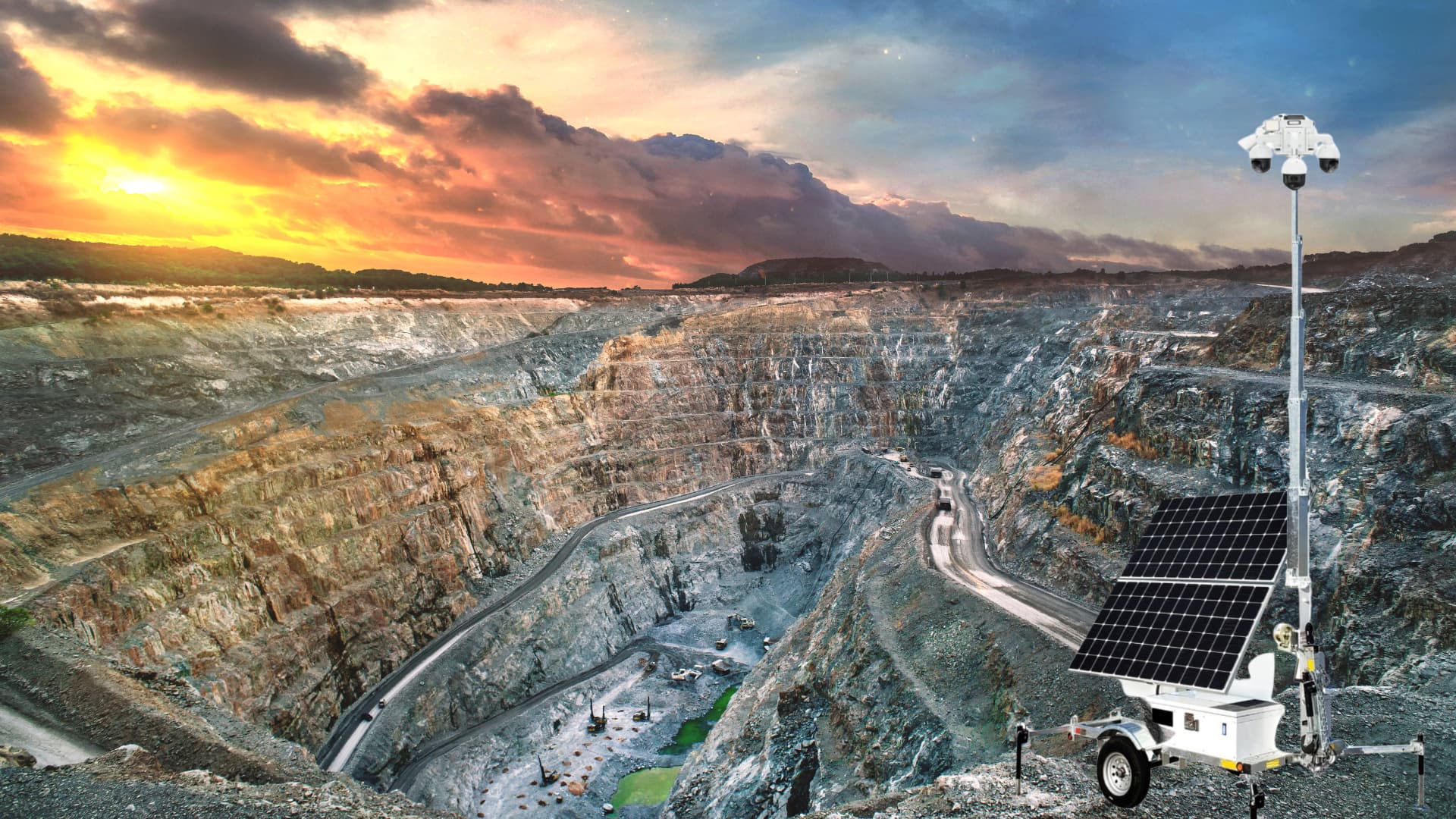 Solar-powered video security system deployed at a remote site