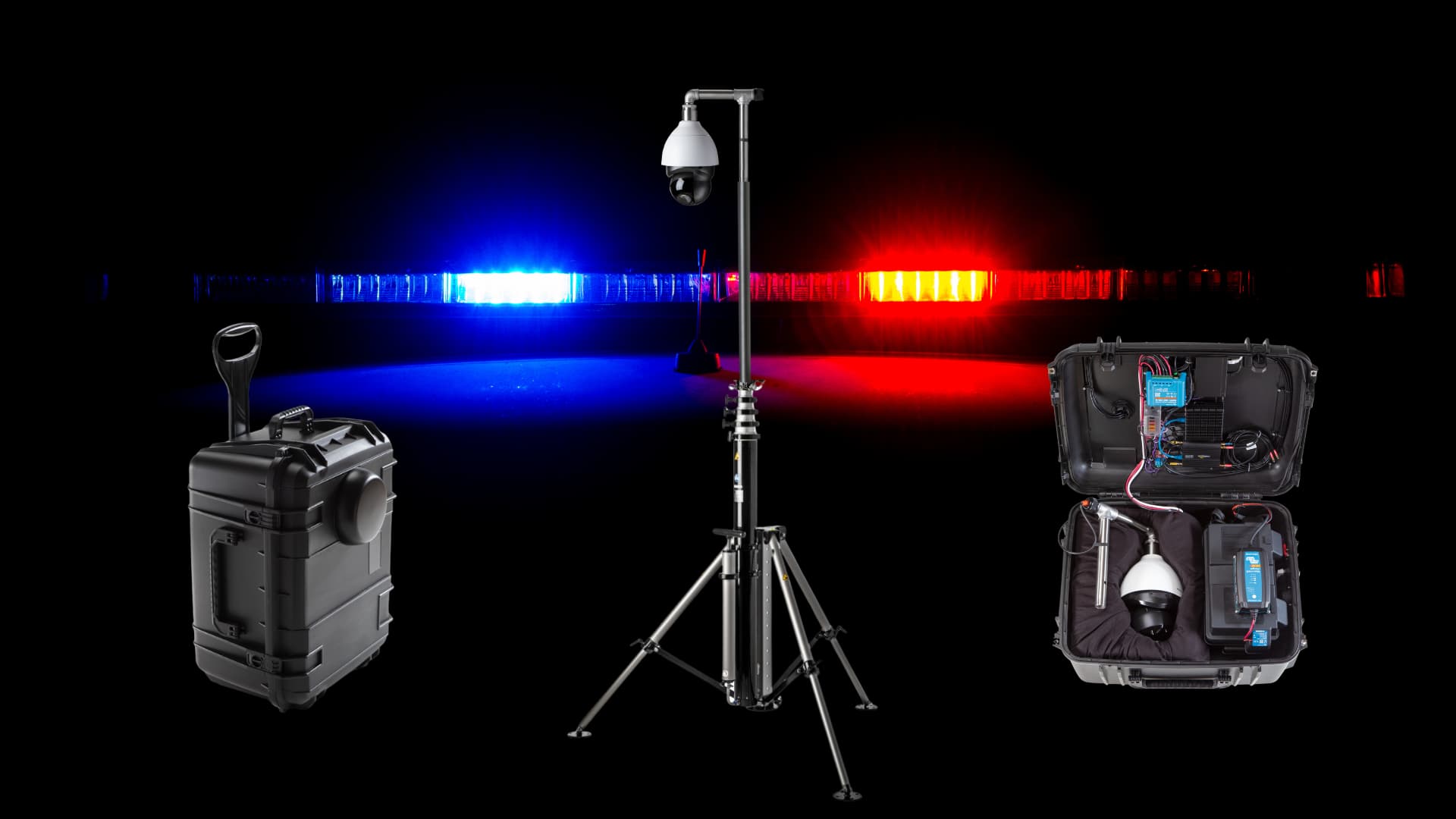 Rapid deploy surveillance kit mounted for police department operations